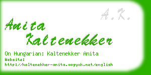 anita kaltenekker business card